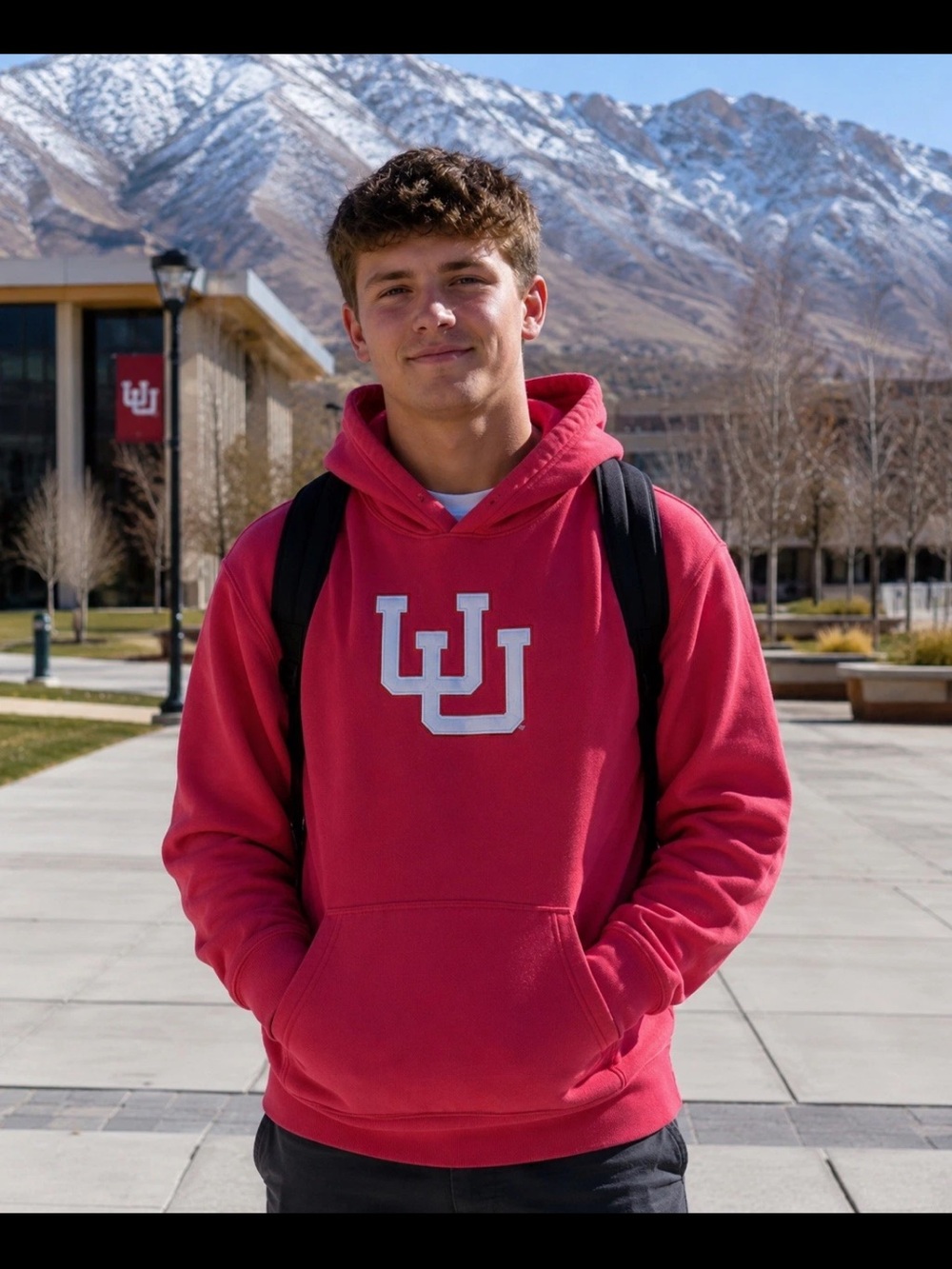 University of Utah Logo Red Men's Hooded Sweatshirt